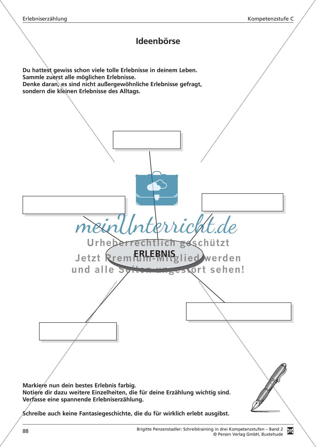 Schreibtraining Erlebniserzählung: Kompetenzstufe C: Arbeitsblätter mit Lösungen Preview 11