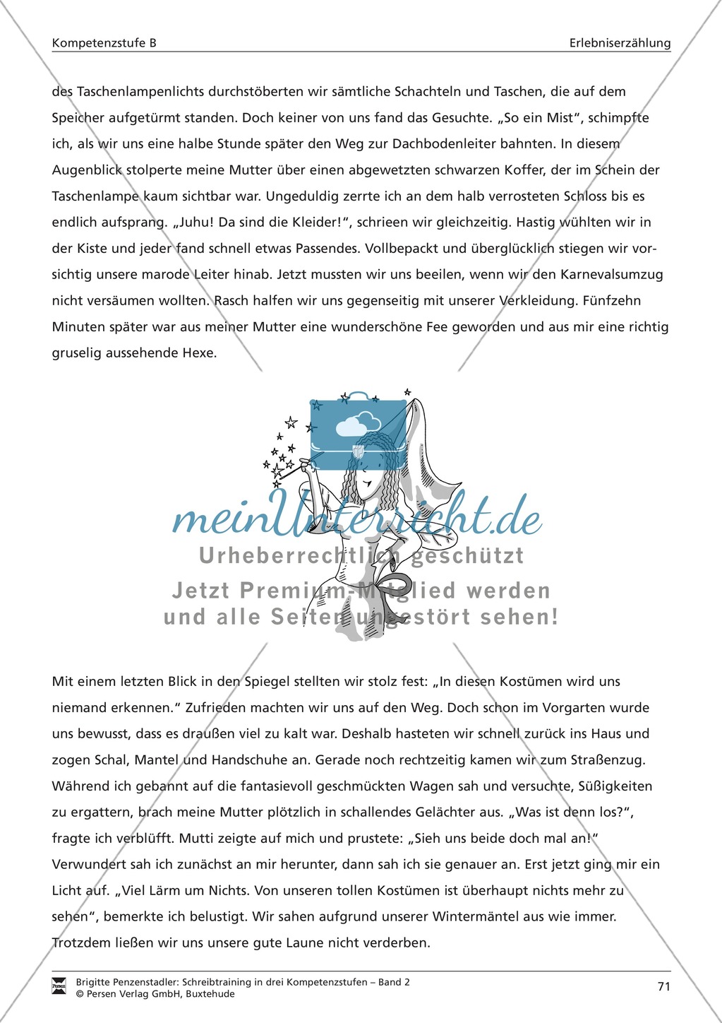 Schreibtraining Erlebniserzählung: Kompetenzstufe B: Arbeitsblätter mit Lösungen Preview 12