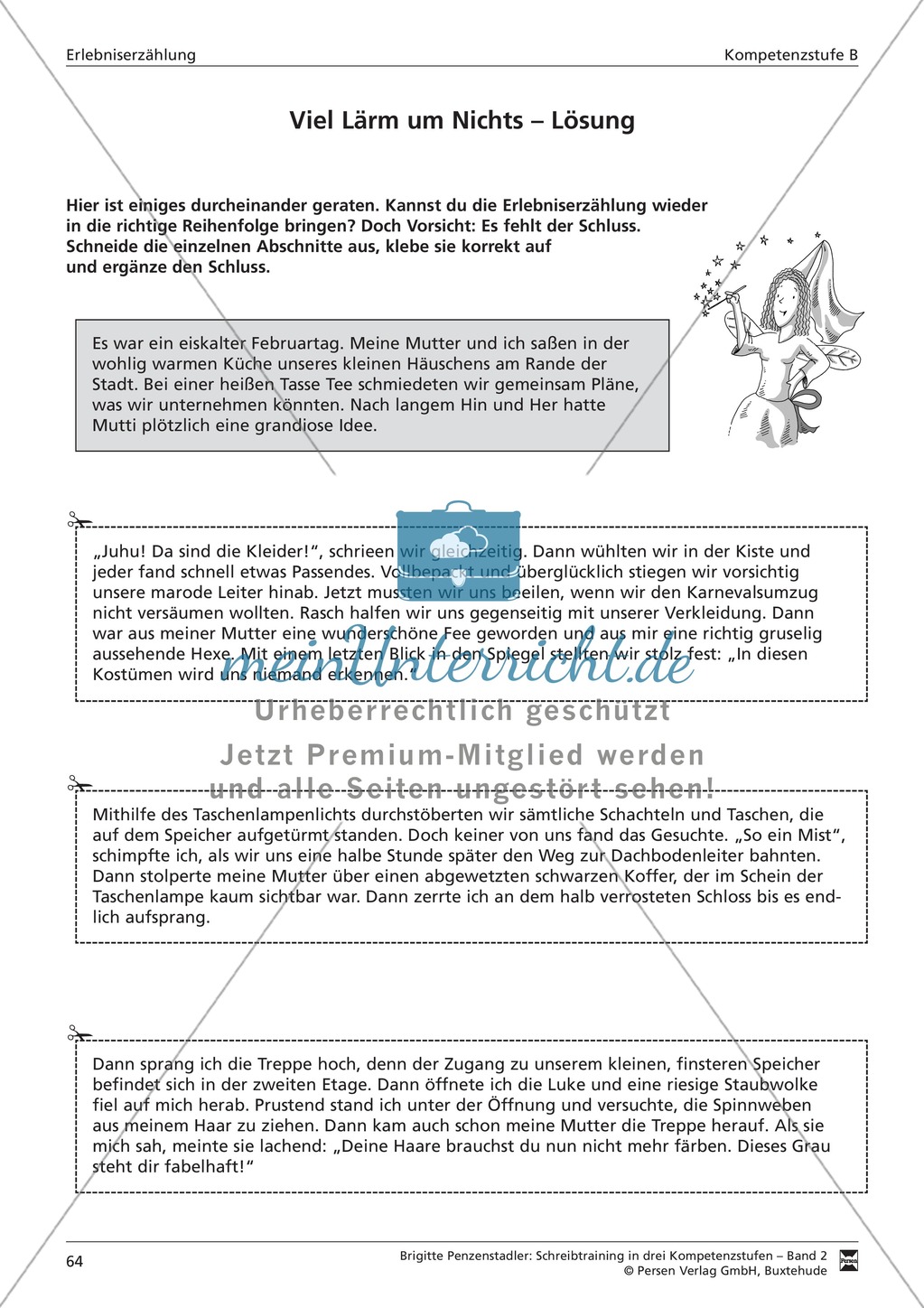 Schreibtraining Erlebniserzählung: Kompetenzstufe B: Arbeitsblätter mit Lösungen Preview 5