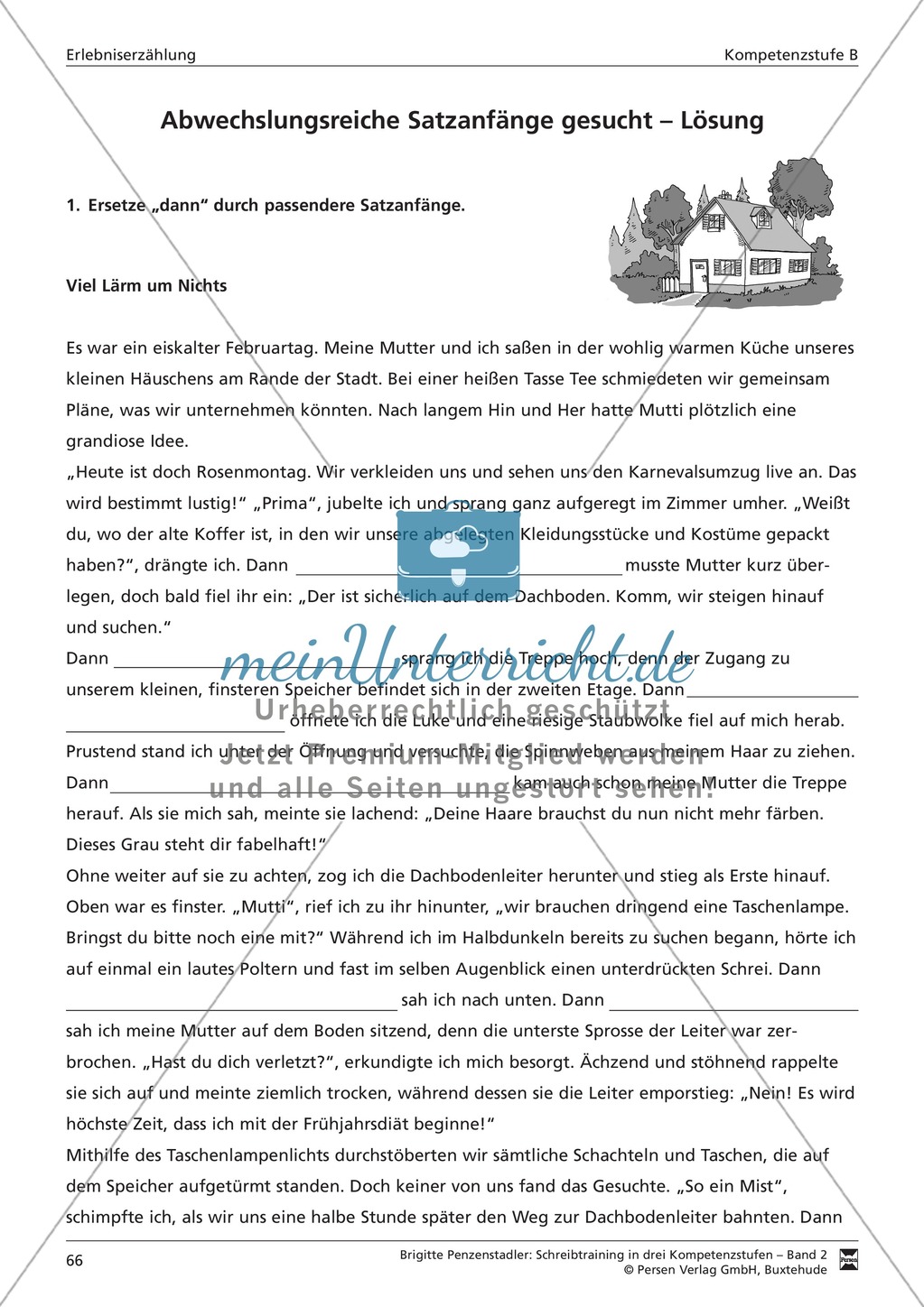 Schreibtraining Erlebniserzählung: Kompetenzstufe B: Arbeitsblätter mit Lösungen Preview 7