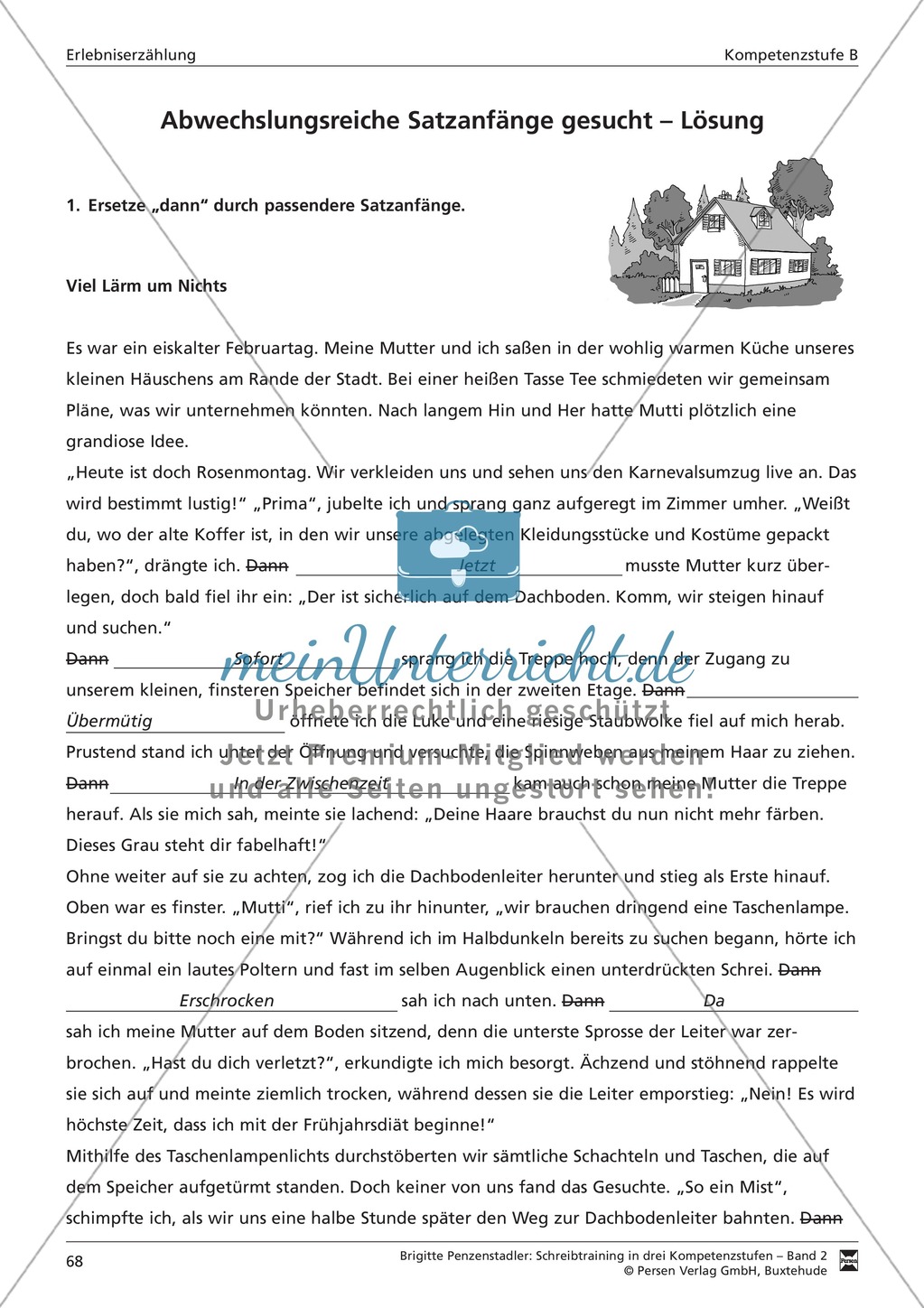 Schreibtraining Erlebniserzählung: Kompetenzstufe B: Arbeitsblätter mit Lösungen Preview 9
