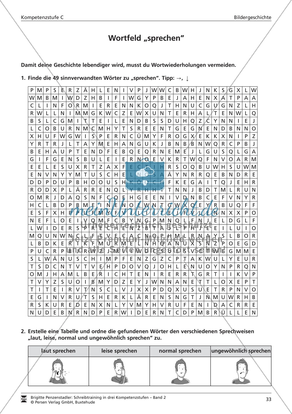 Schreibtraining Bildergeschichte: Kompetenzstufe C: Arbeitsblätter mit Lösungen Preview 3