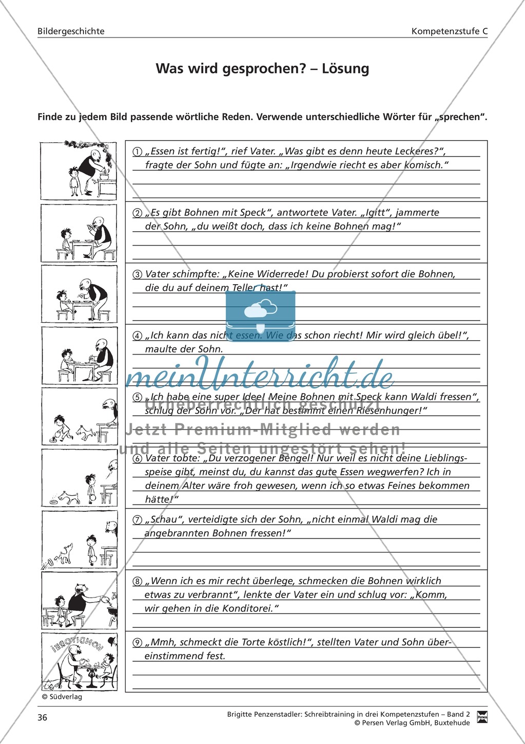 Schreibtraining Bildergeschichte: Kompetenzstufe C: Arbeitsblätter mit Lösungen Preview 6