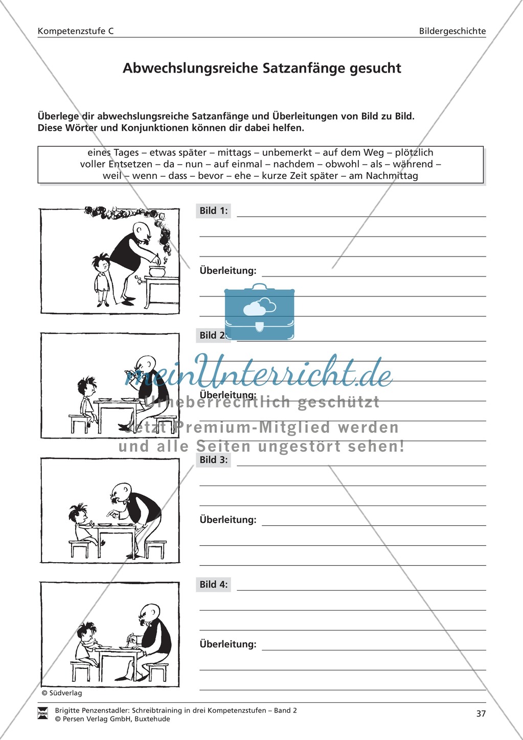 Schreibtraining Bildergeschichte: Kompetenzstufe C: Arbeitsblätter mit Lösungen Preview 7
