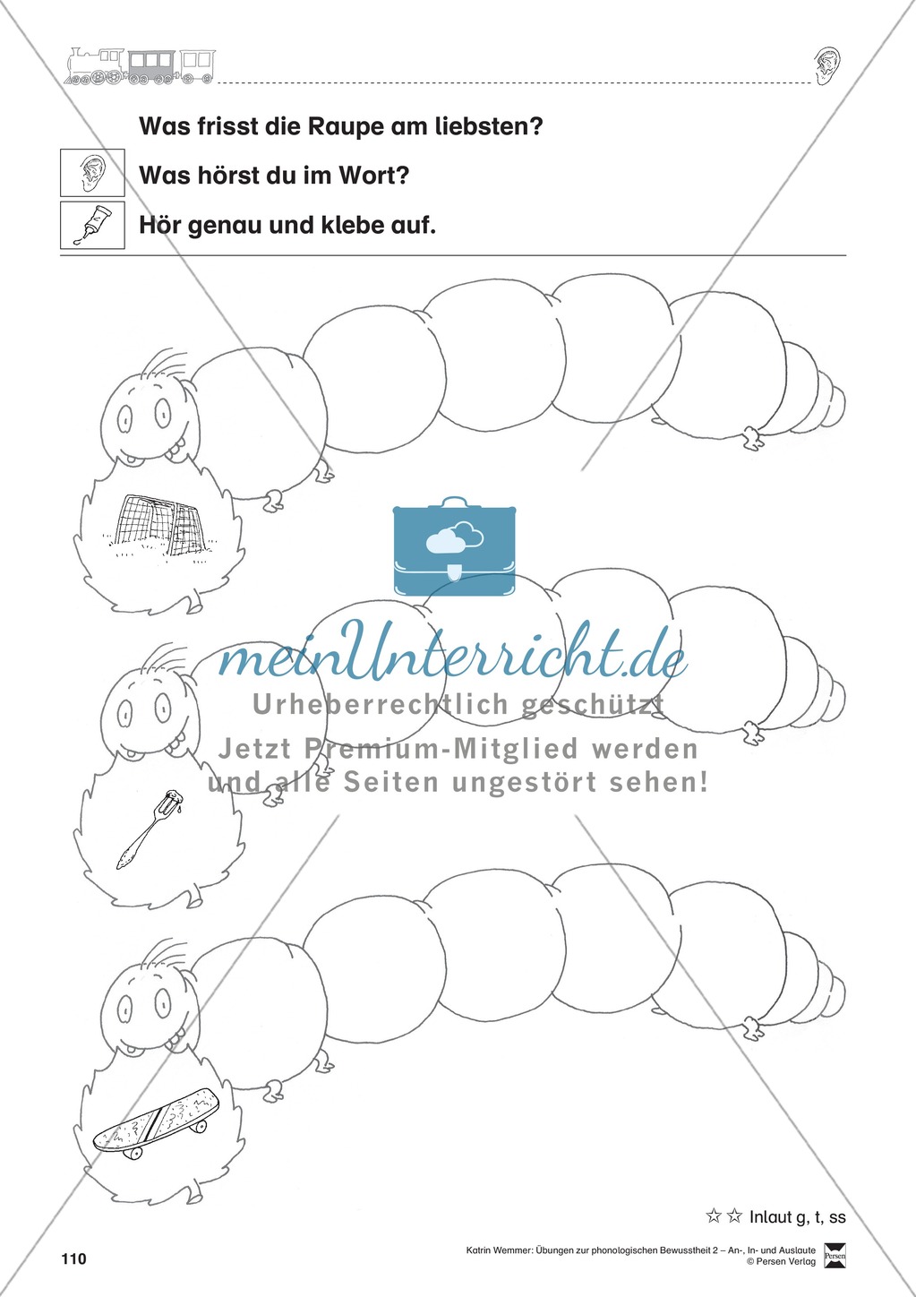 Inlaute Konsonanten: Schneiden und Kleben: Übungsblättervier Konsonanten Preview 5