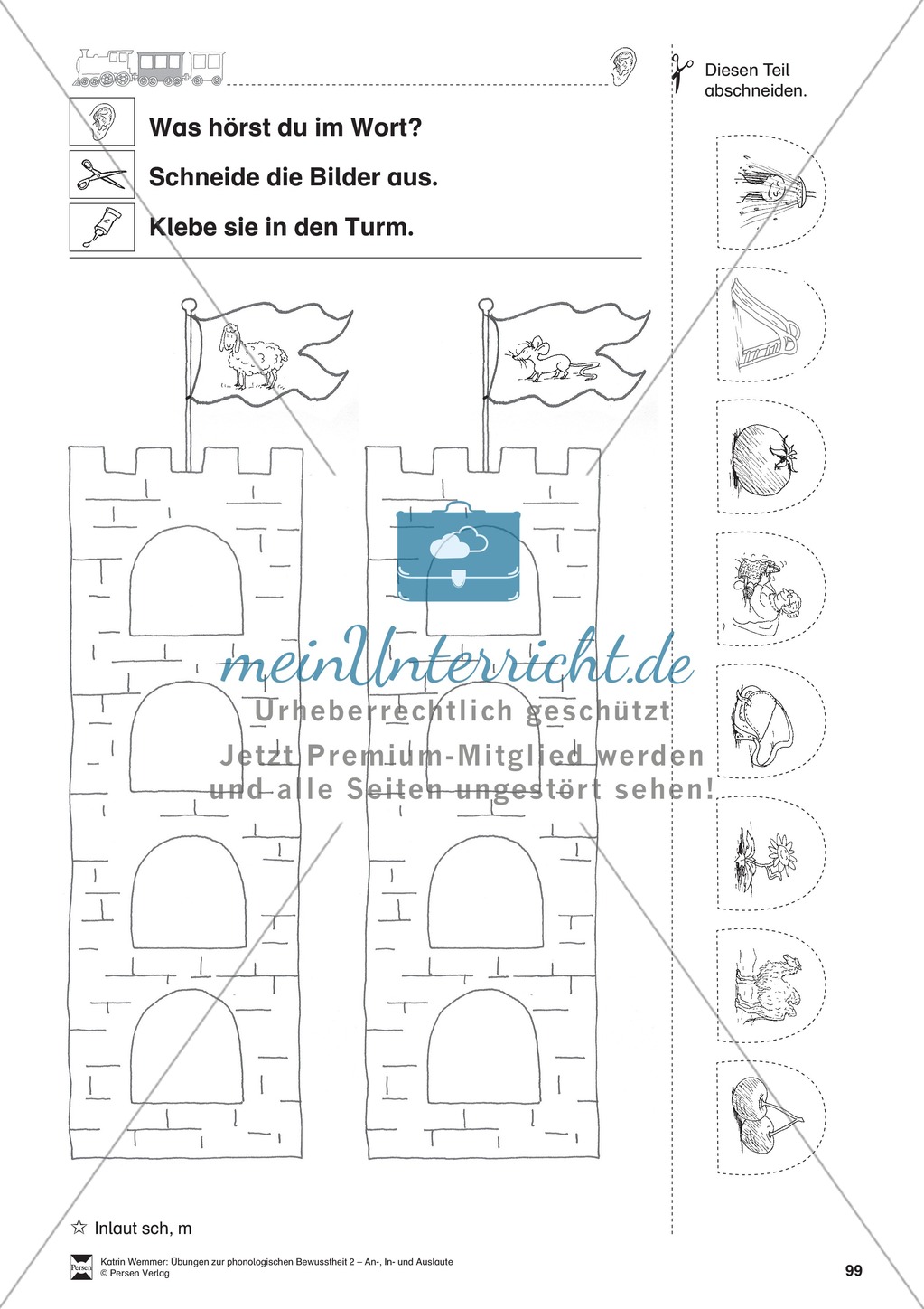 Inlaute Konsonanten: Schneiden und Kleben: Übungsblätter zwei Konsonanten Preview 2