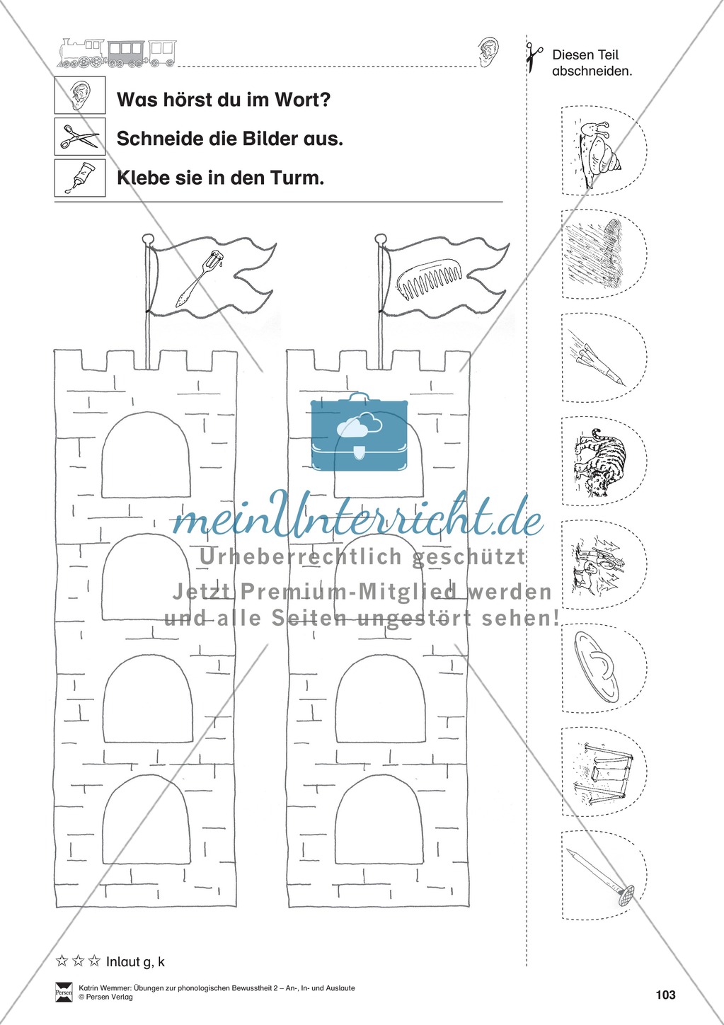 Inlaute Konsonanten: Schneiden und Kleben: Übungsblätter zwei Konsonanten Preview 6