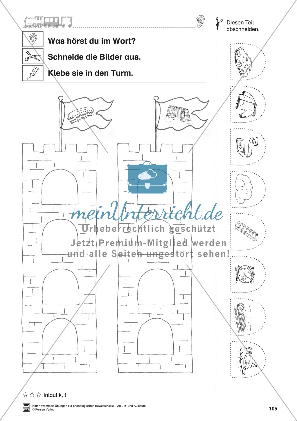 Inlaute Konsonanten: Schneiden und Kleben: Übungsblätter zwei Konsonanten Preview 8