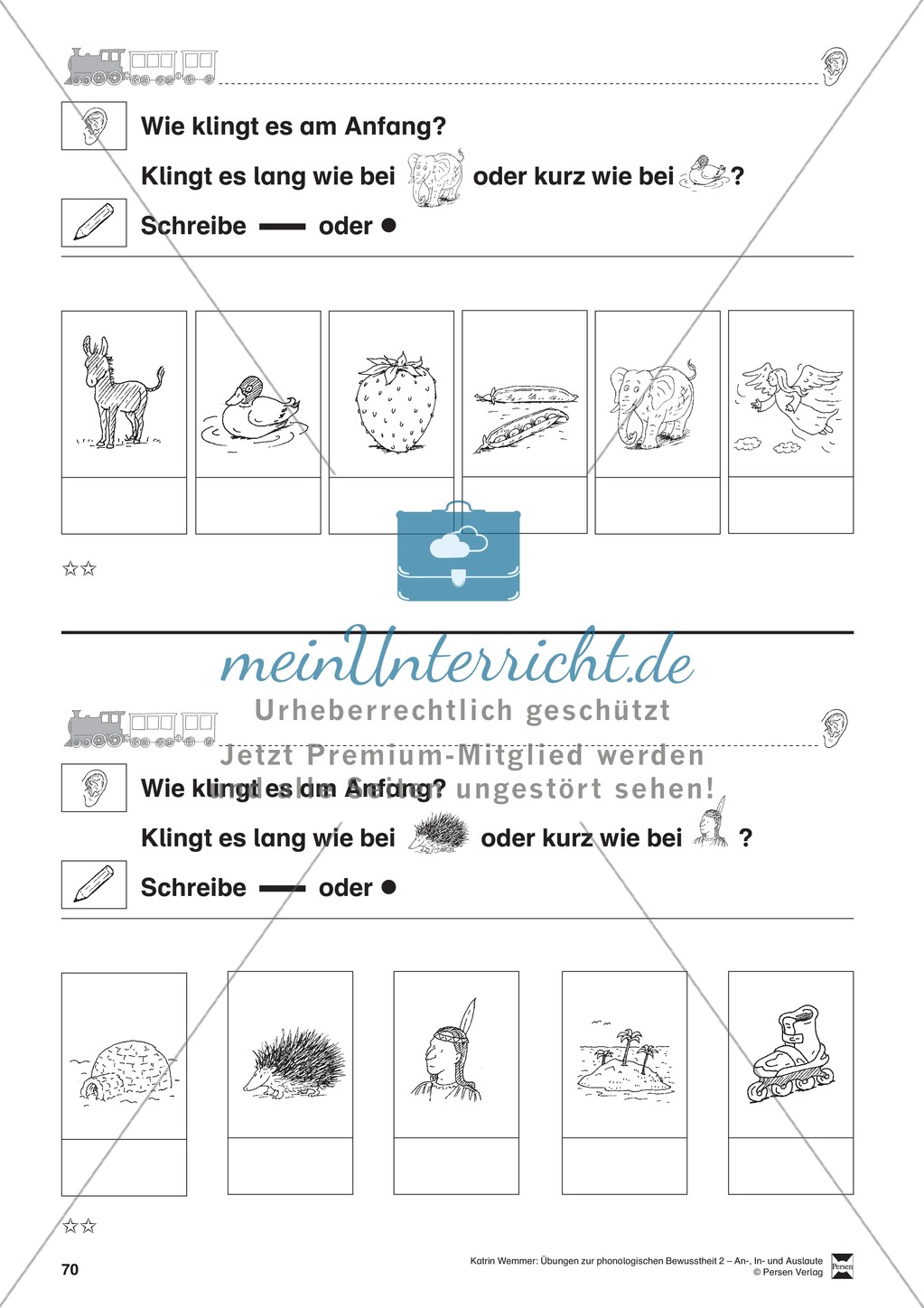 Vokallänge im Anlaut: Übungsblätter Preview 2