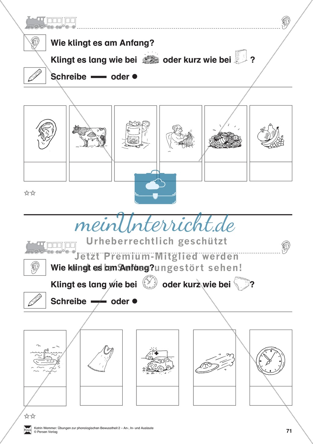 Vokallänge im Anlaut: Übungsblätter Preview 3