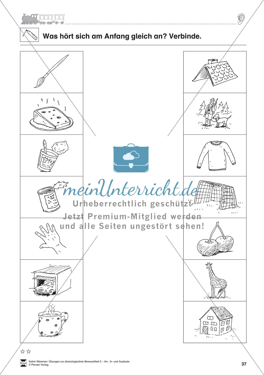 Anlaute Konsonanten: Verbinden: Übungsblätter Preview 3