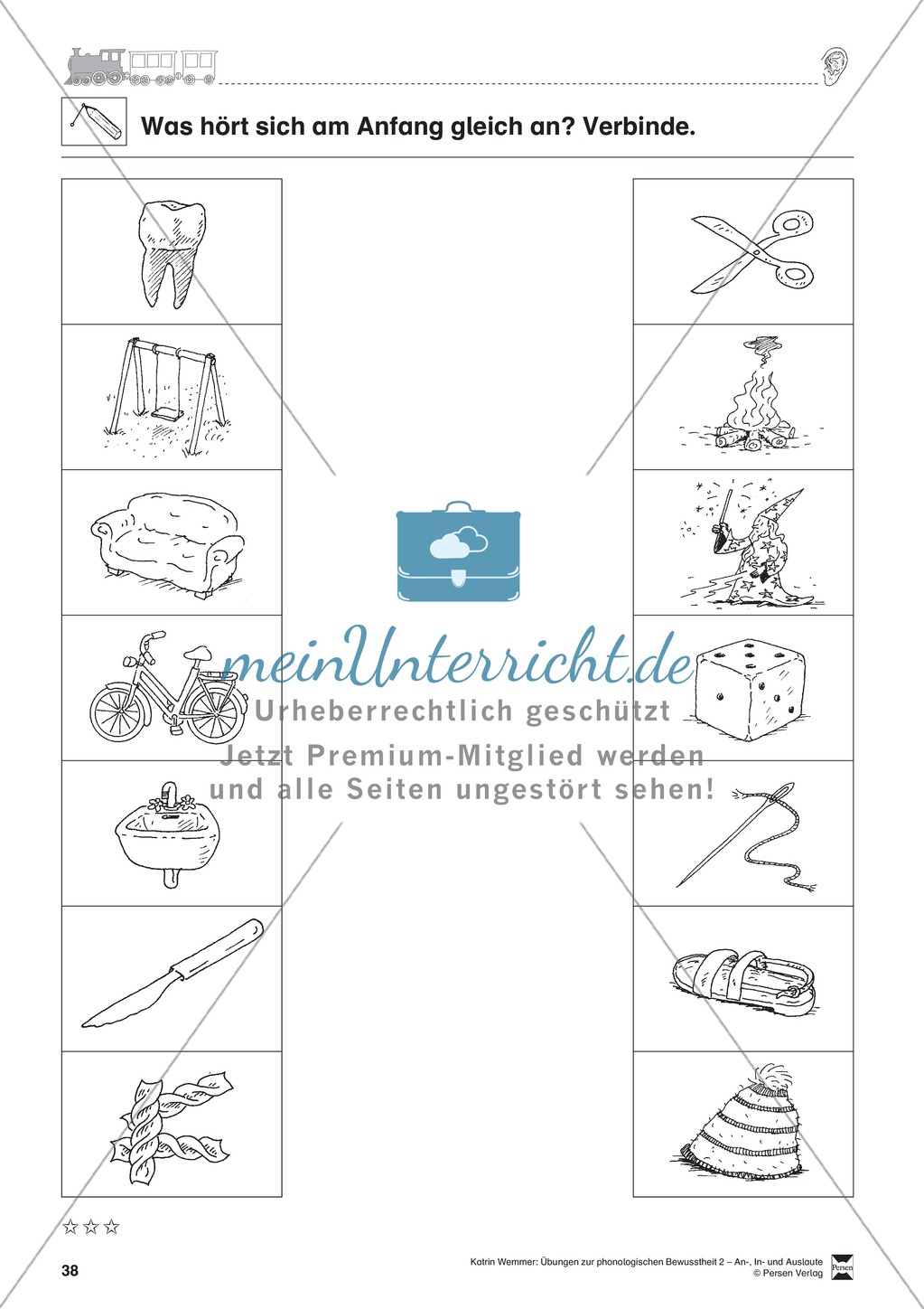 Anlaute Konsonanten: Verbinden: Übungsblätter Preview 4