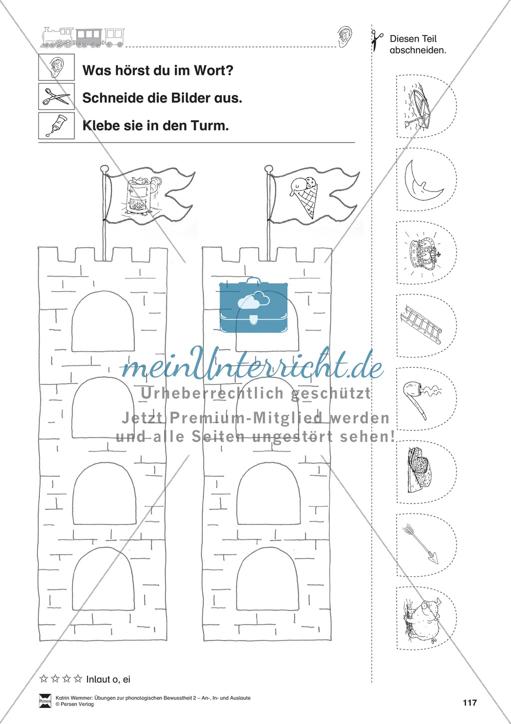 Inlaute Vokale: Schneiden und Kleben: Übungsblätter zwei Vokale Preview 3