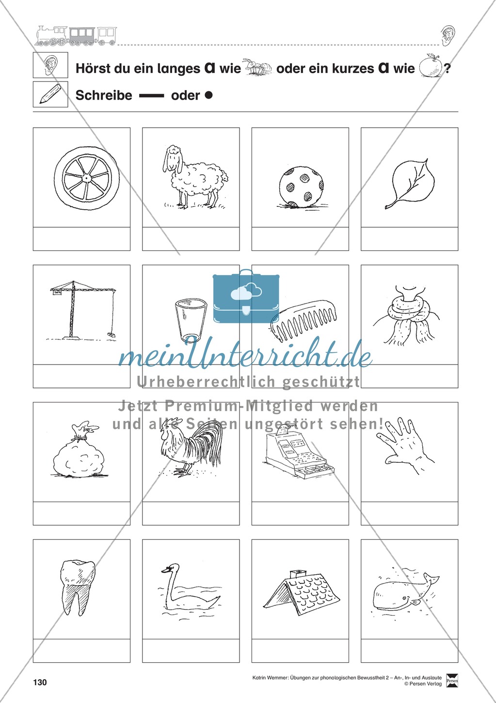 Vokallänge im Inlaut: Übungsblätter Preview 1