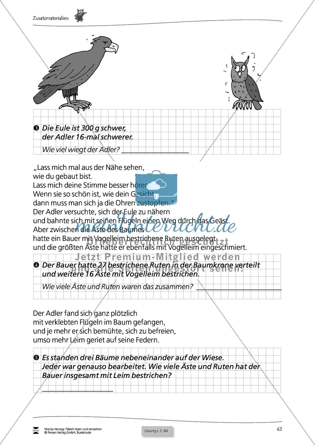 Fabel-Mathematik: Übungen + Lösungen Preview 2