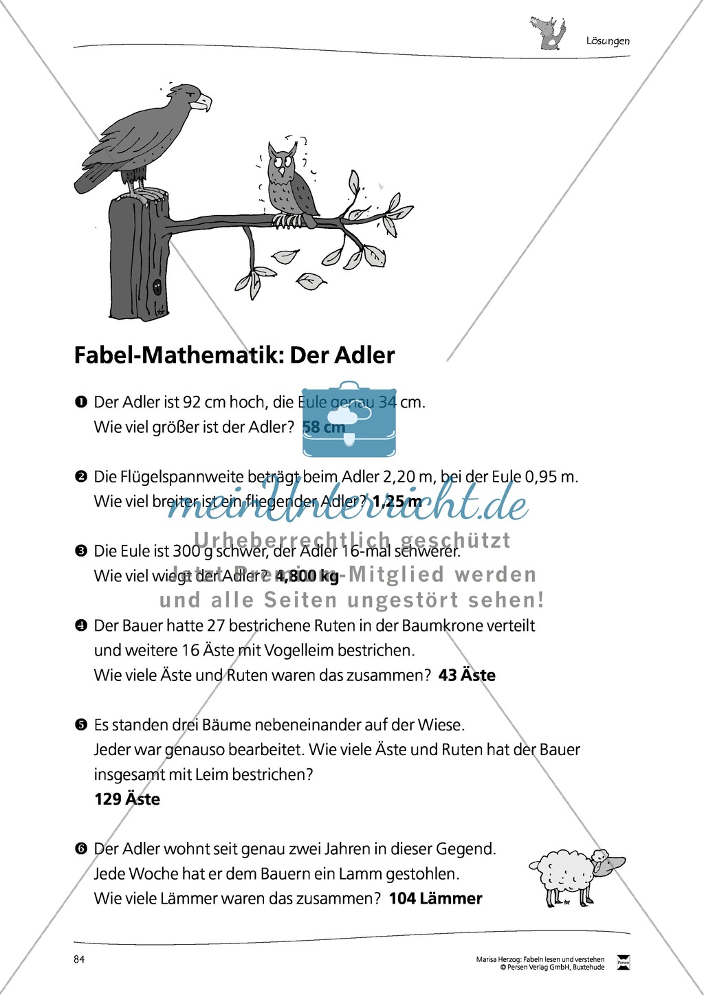 Fabel-Mathematik: Übungen + Lösungen Preview 4
