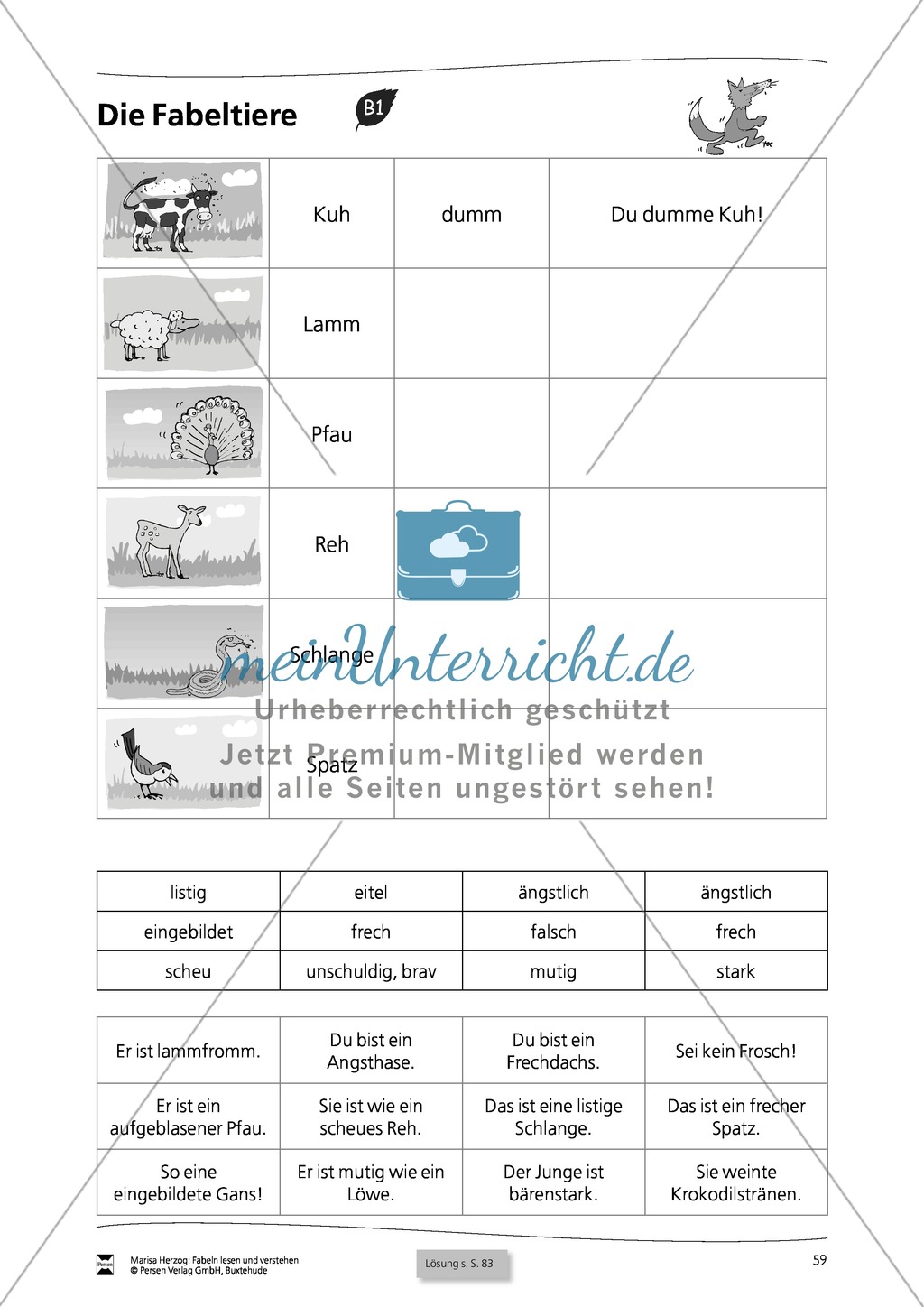 Fabeltiere: Übungen + Lösungen Preview 5