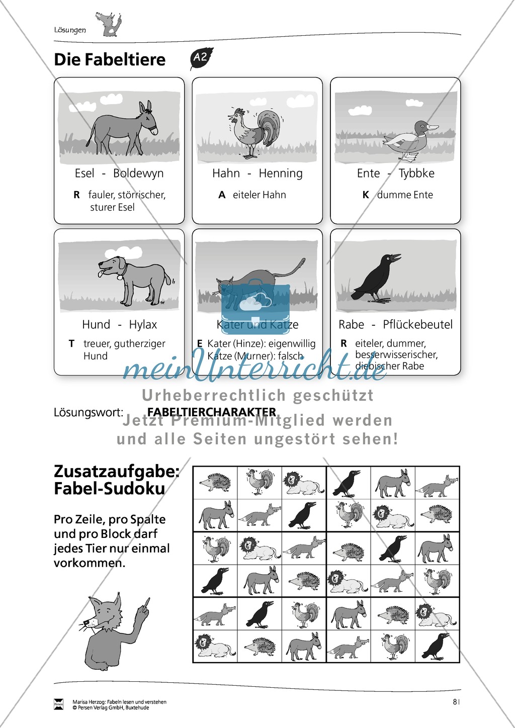 Fabeltiere: Übungen + Lösungen Preview 7