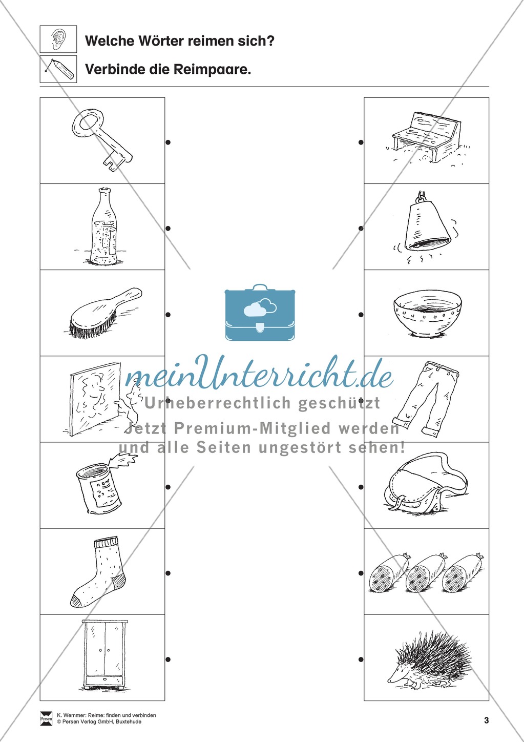 Reimpaare verbinden: Arbeitsblätter Preview 3