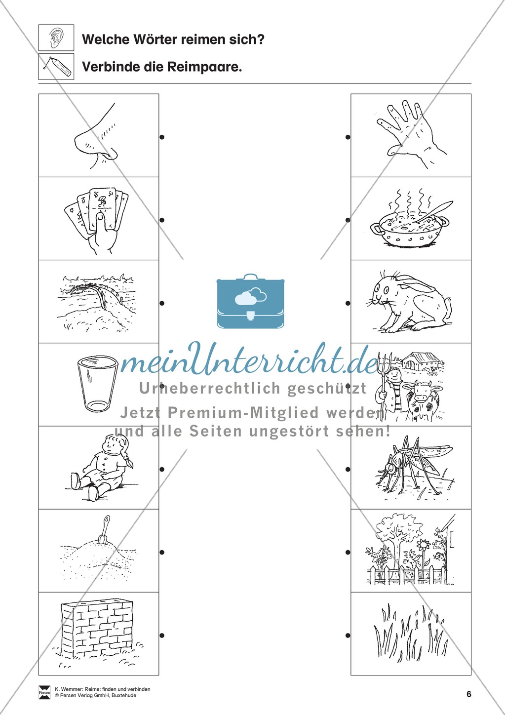 Reimpaare verbinden: Arbeitsblätter Preview 6