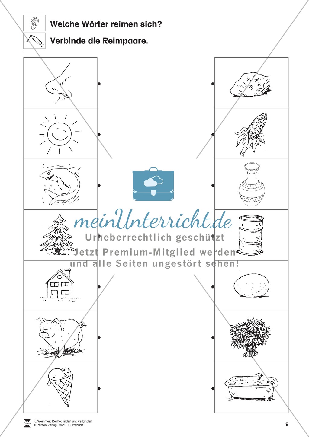 Reimpaare verbinden: Arbeitsblätter Preview 9