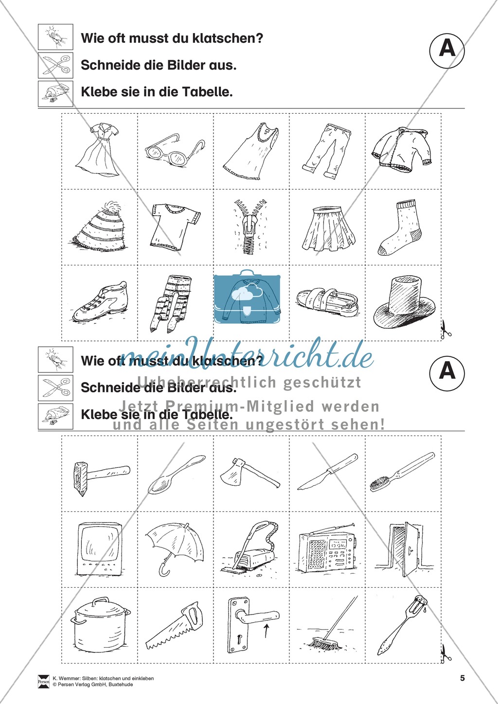 Klatschtabellen und Arbeitsblätter Preview 5
