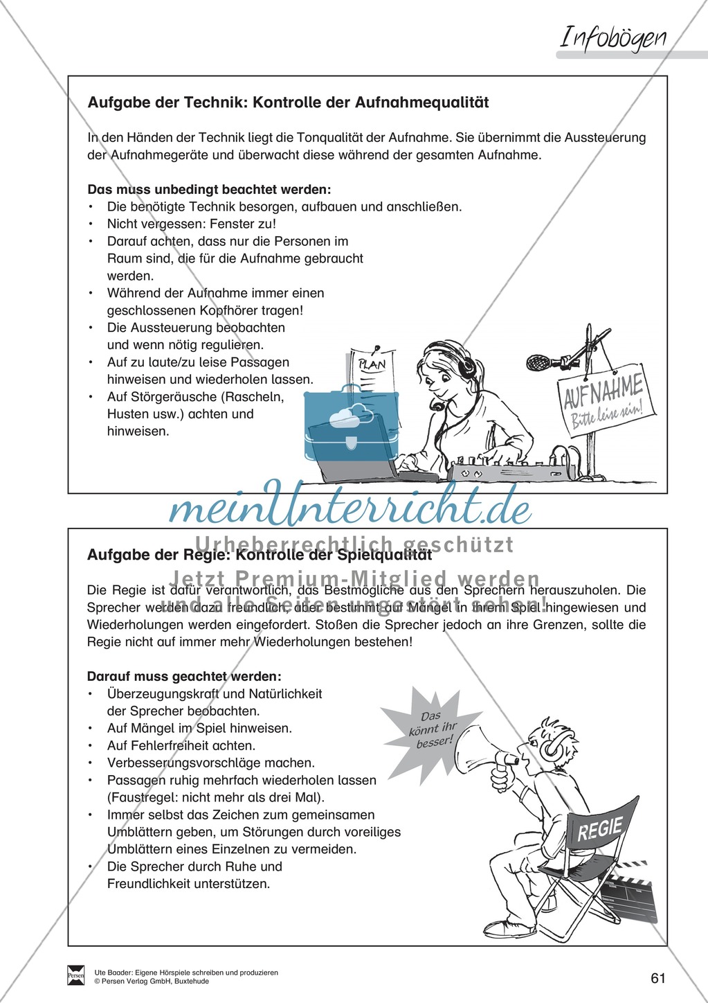 Die Produktion eines Hörspiels: Schülerinfos Preview 1