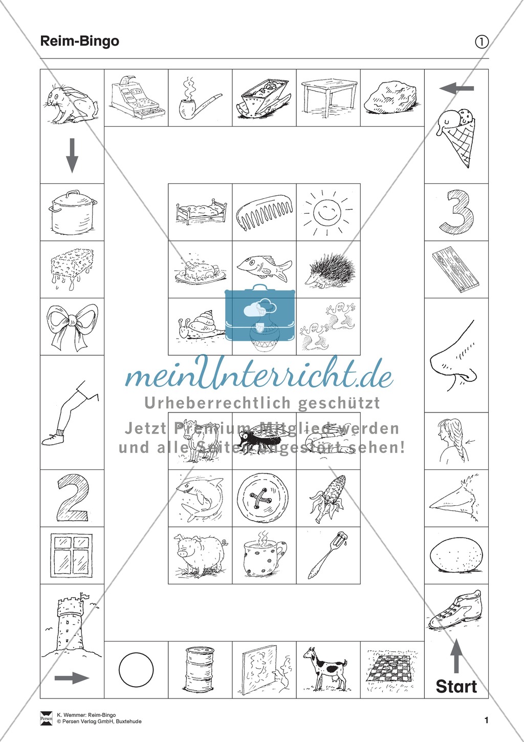 Reim-Bingo: Arbeitsbögen Preview 1
