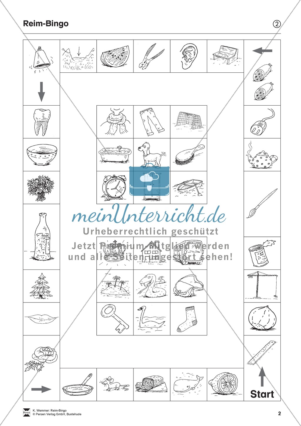 Reim-Bingo: Arbeitsbögen Preview 2
