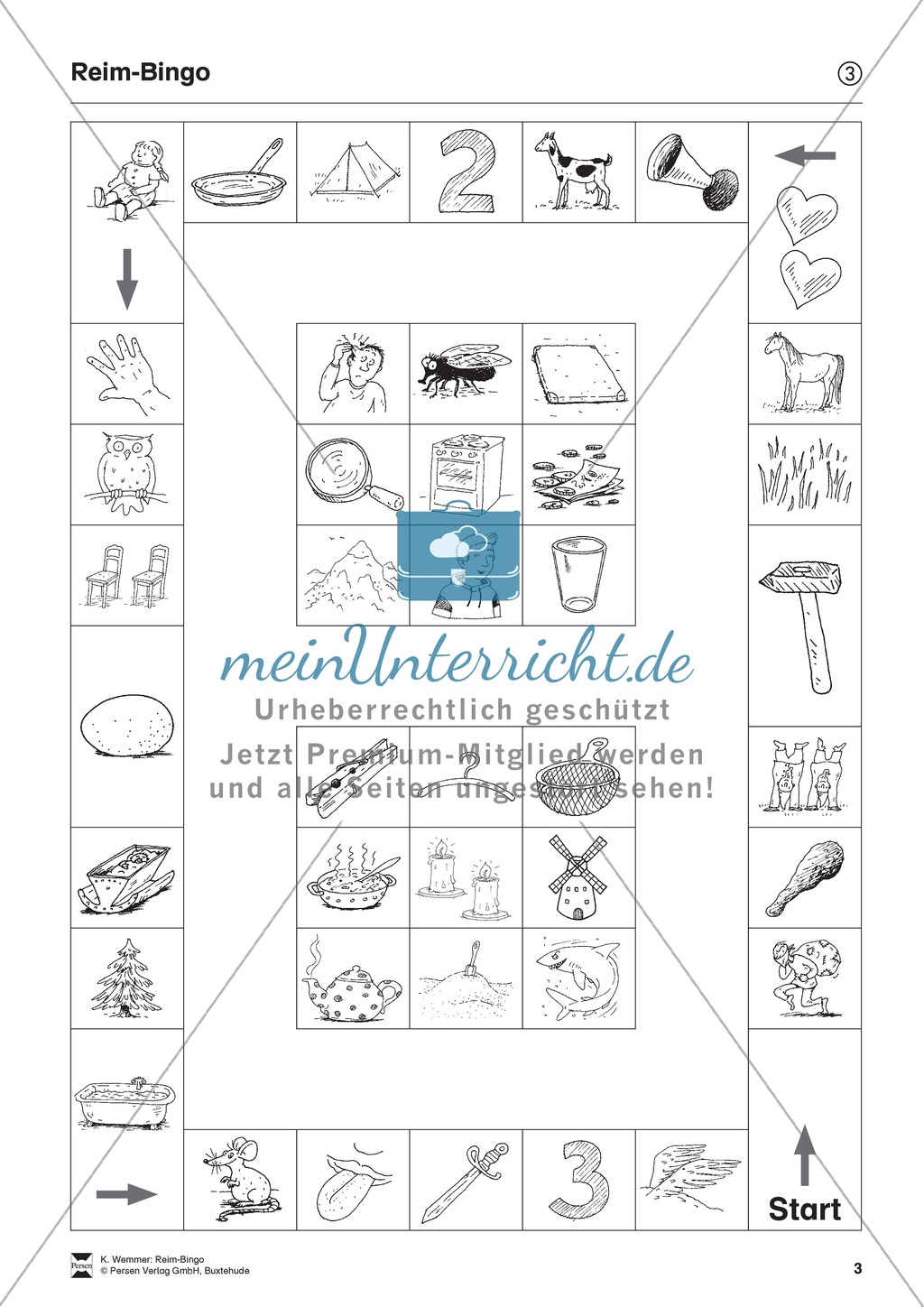 Reim-Bingo: Arbeitsbögen Preview 3