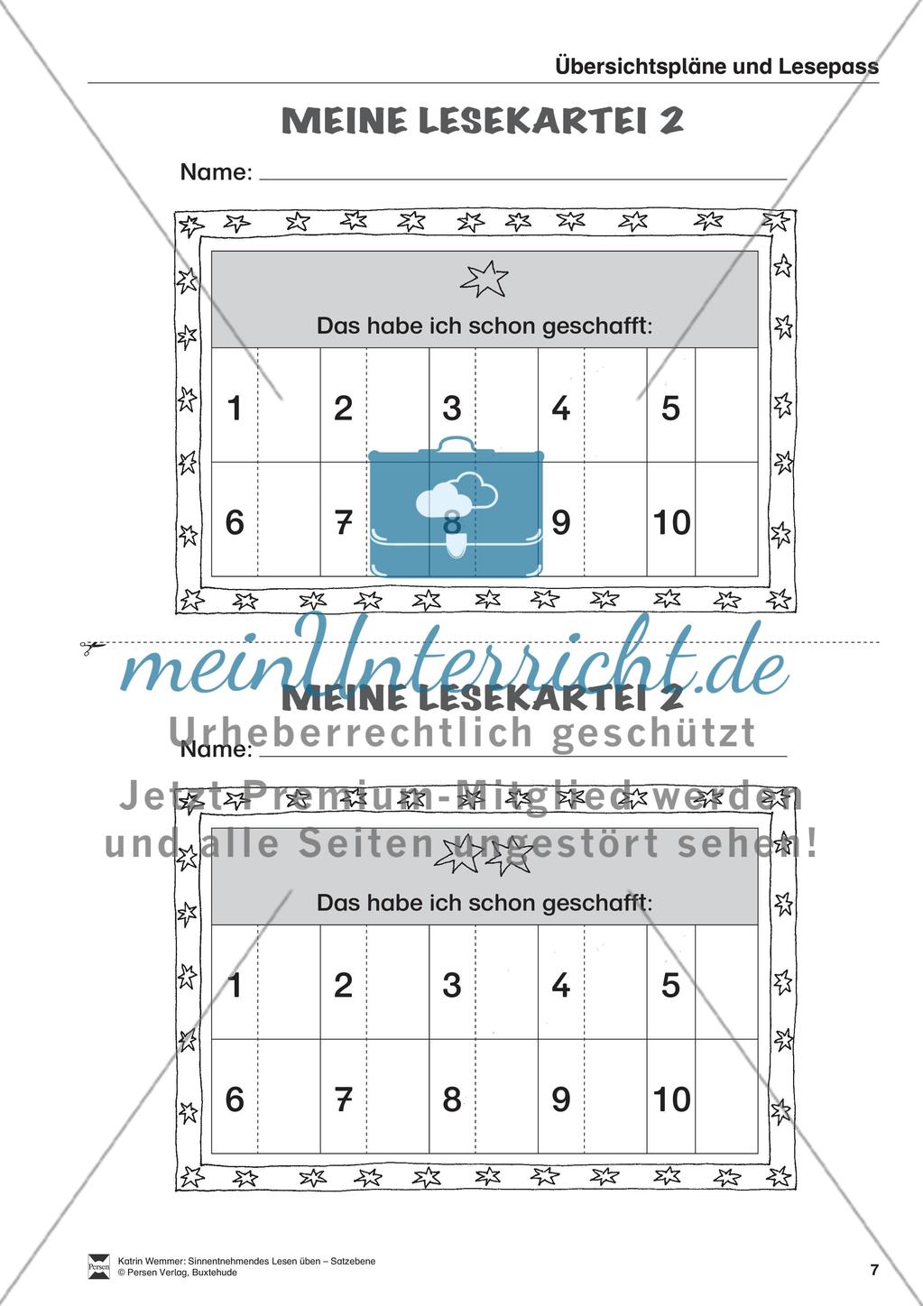 Sinnentnehmendes Lesen üben - Satzebene: