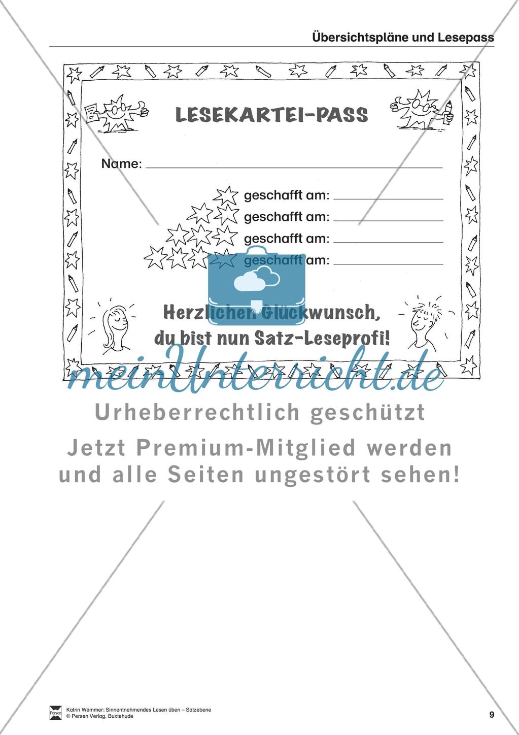 Sinnentnehmendes Lesen üben - Satzebene: