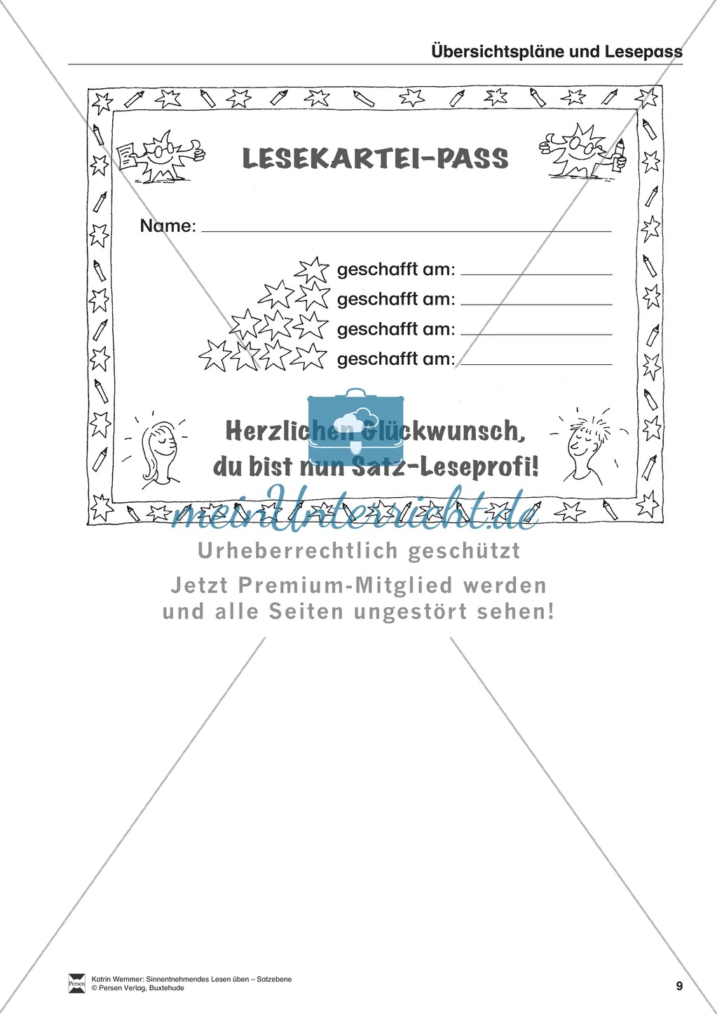 Sinnentnehmendes Lesen üben - Satzebene: