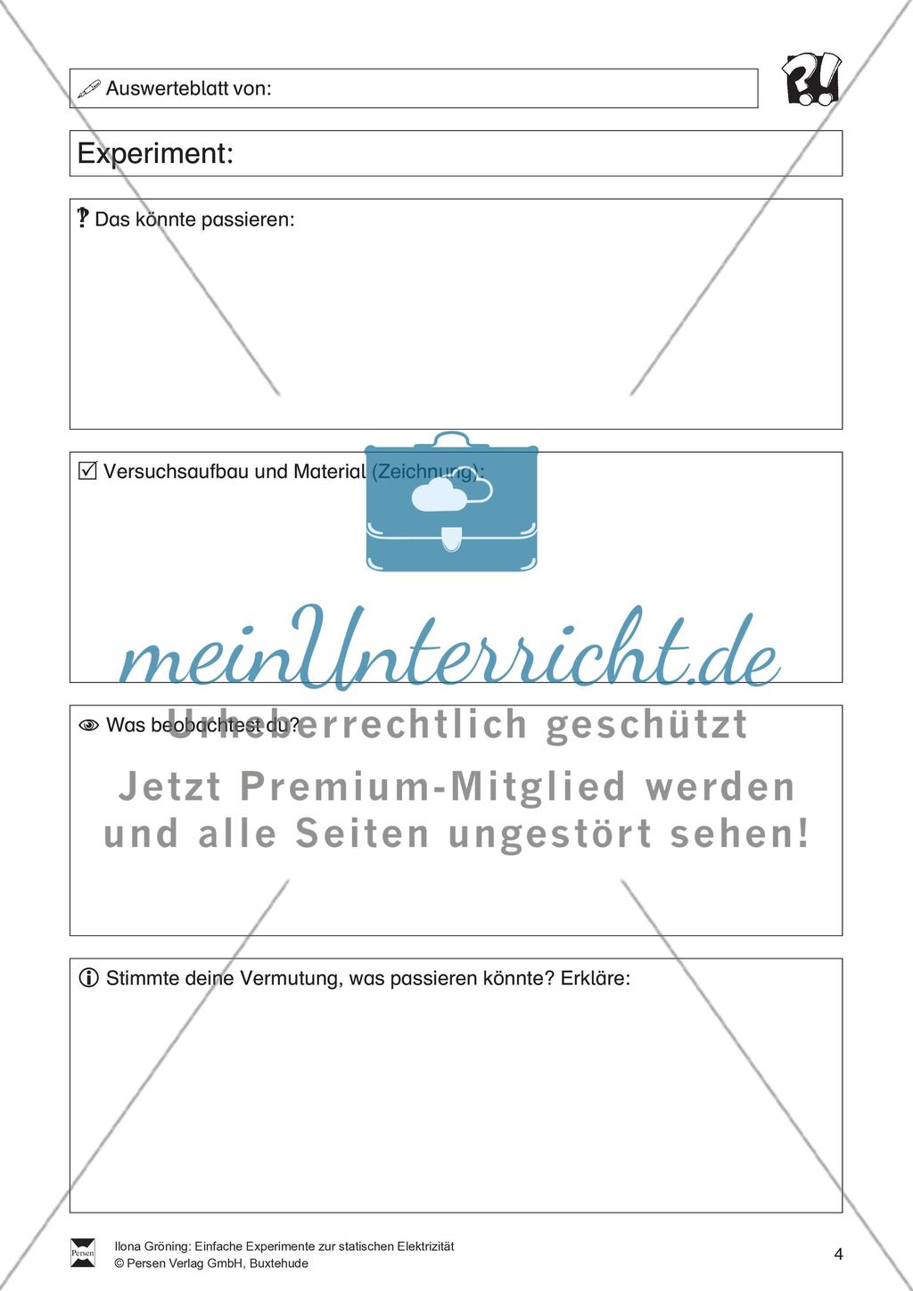 Einfache Experimente zur statischen Elektrizität Preview 5