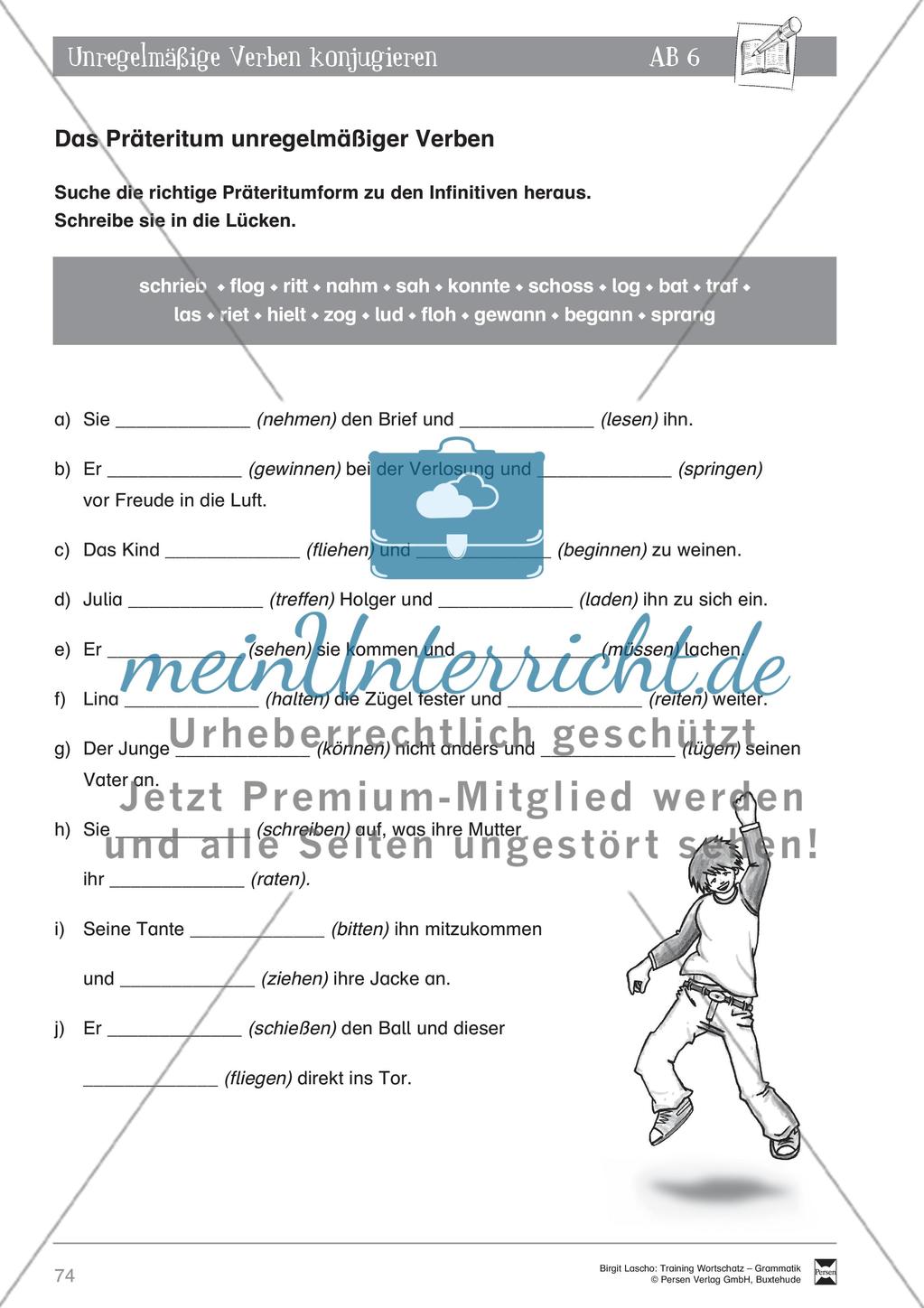 Deutsch als Zweitsprache (DaZ) - Grundfertigkeiten Grammatik: Unregelmäßige Verben konjugieren: