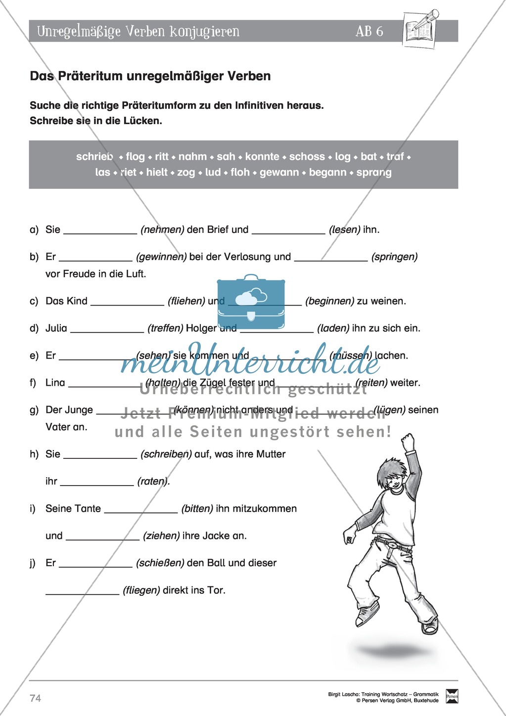 Deutsch als Zweitsprache (DaZ) - Grundfertigkeiten Grammatik: Unregelmäßige Verben konjugieren: