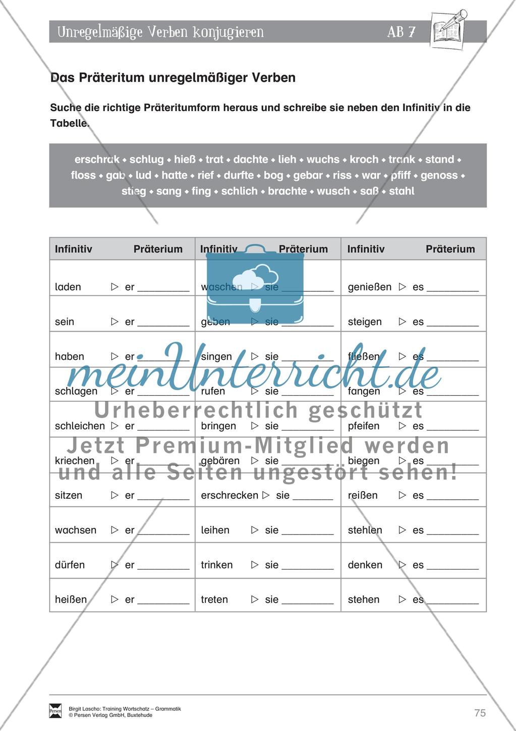 Deutsch als Zweitsprache (DaZ) - Grundfertigkeiten Grammatik: Unregelmäßige Verben konjugieren: