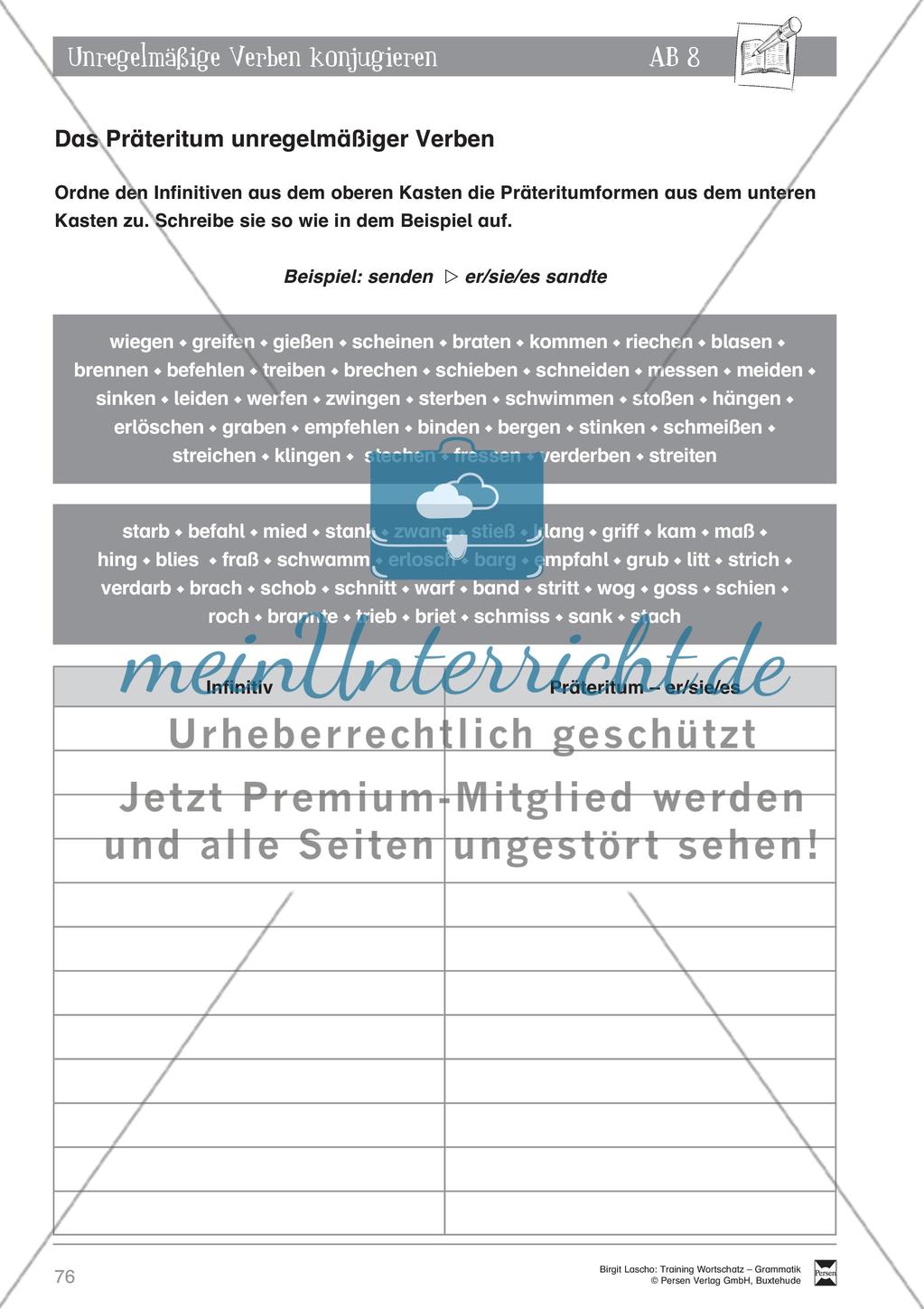 Deutsch als Zweitsprache (DaZ) - Grundfertigkeiten Grammatik: Unregelmäßige Verben konjugieren:
