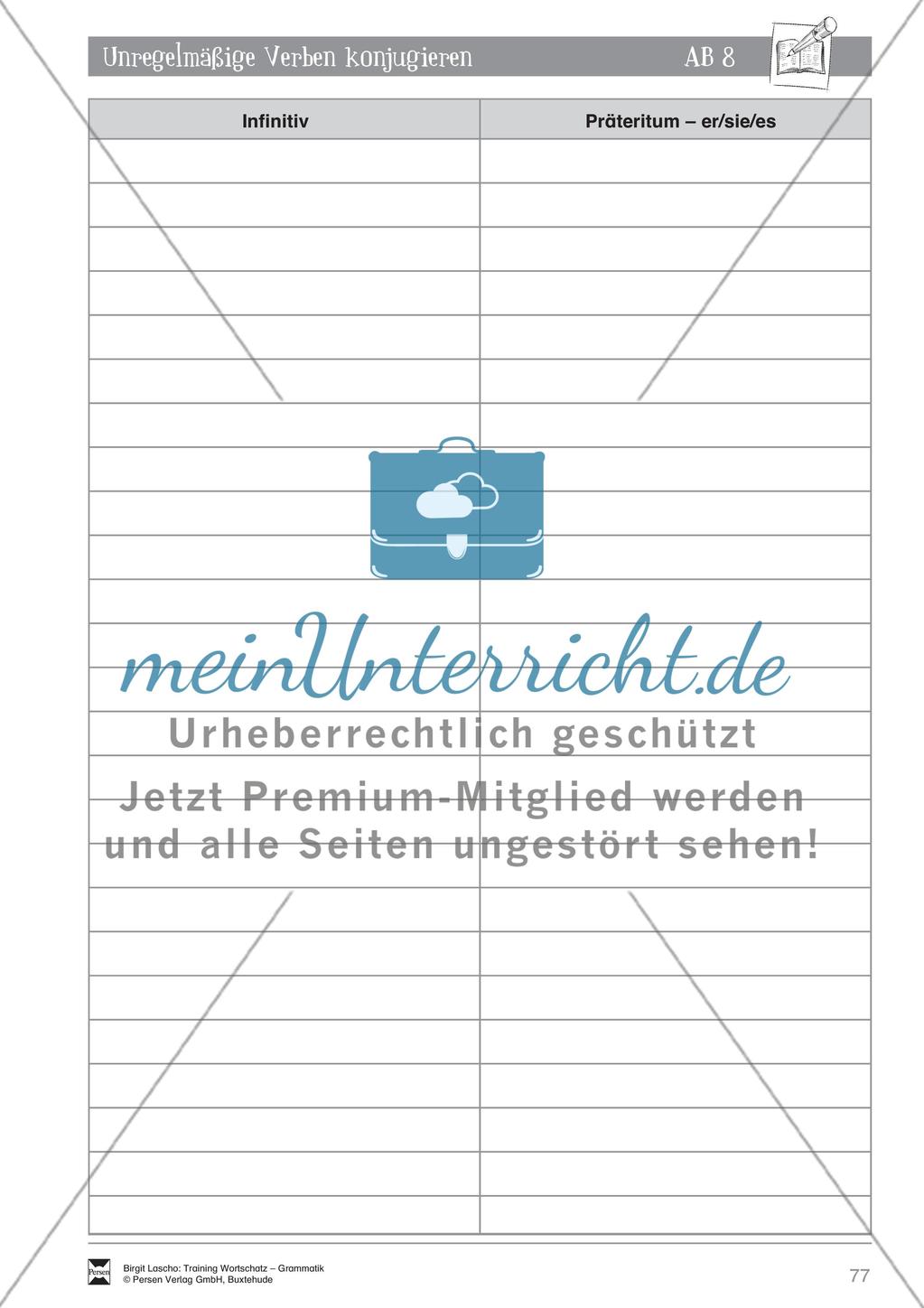 Deutsch als Zweitsprache (DaZ) - Grundfertigkeiten Grammatik: Unregelmäßige Verben konjugieren: