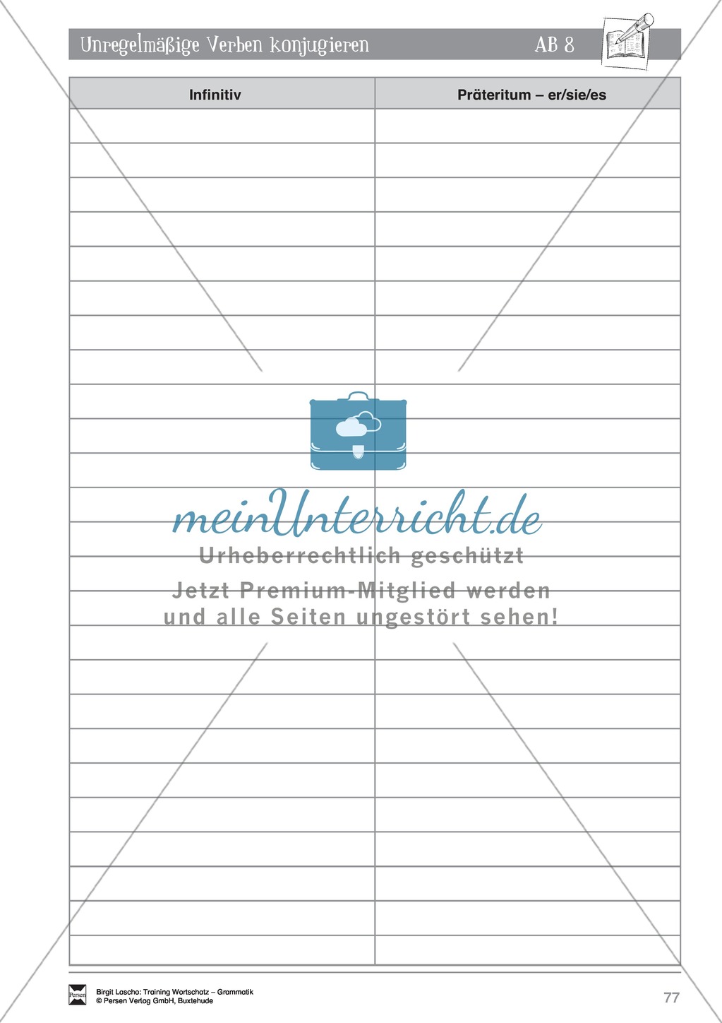 Deutsch als Zweitsprache (DaZ) - Grundfertigkeiten Grammatik: Unregelmäßige Verben konjugieren: