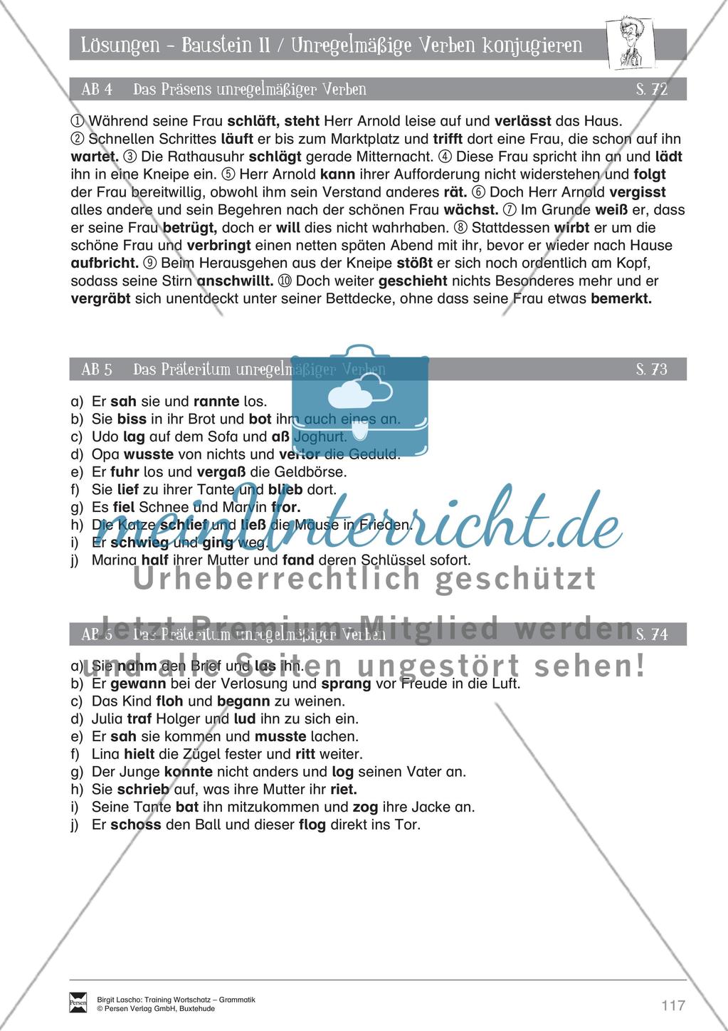 Deutsch als Zweitsprache (DaZ) - Grundfertigkeiten Grammatik: Unregelmäßige Verben konjugieren: