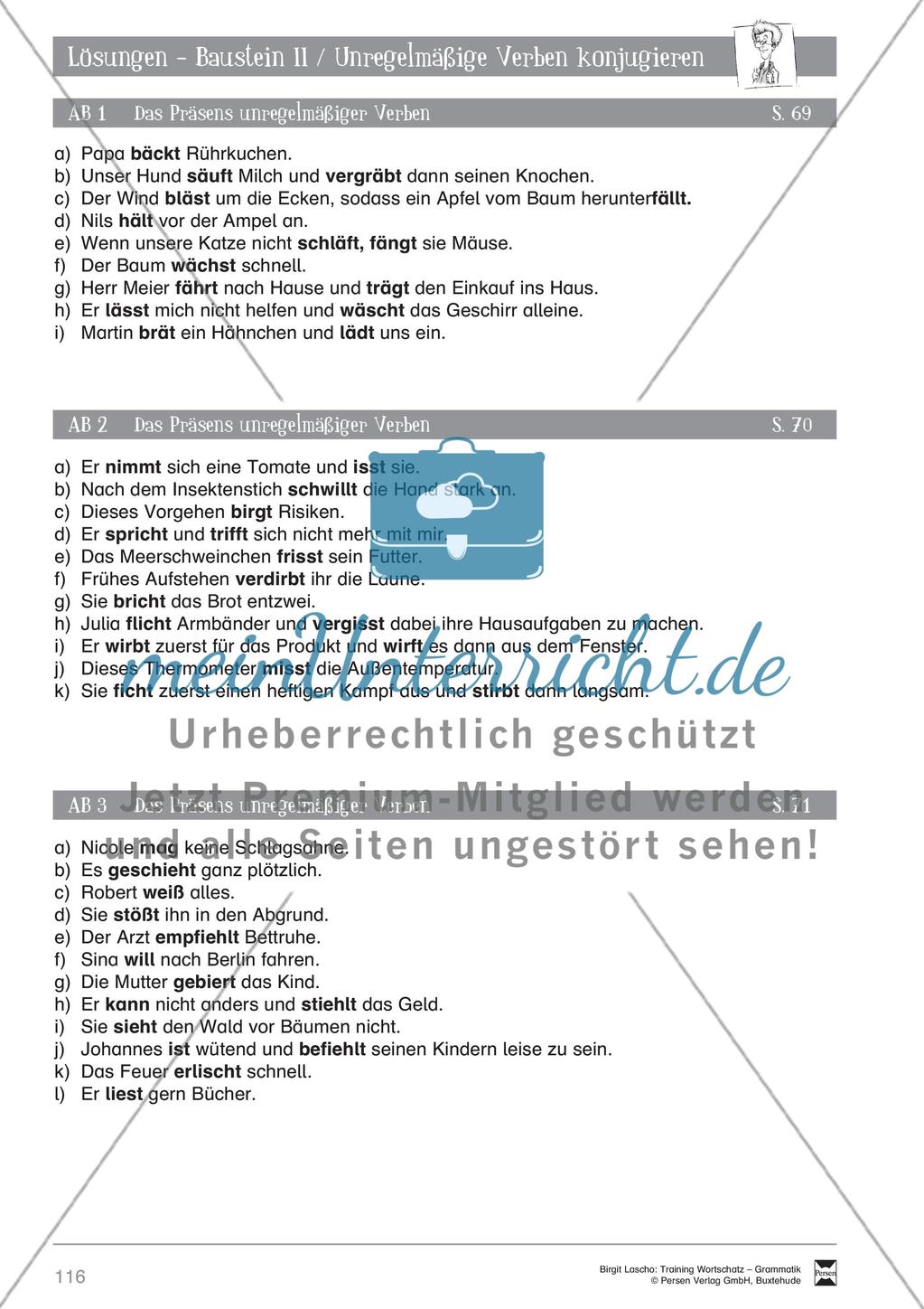 Deutsch als Zweitsprache (DaZ) - Grundfertigkeiten Grammatik: Unregelmäßige Verben konjugieren: