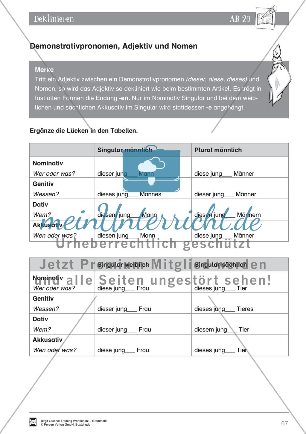 Deutsch als Zweitsprache (DaZ) - Grundfertigkeiten Grammatik: Deklinieren