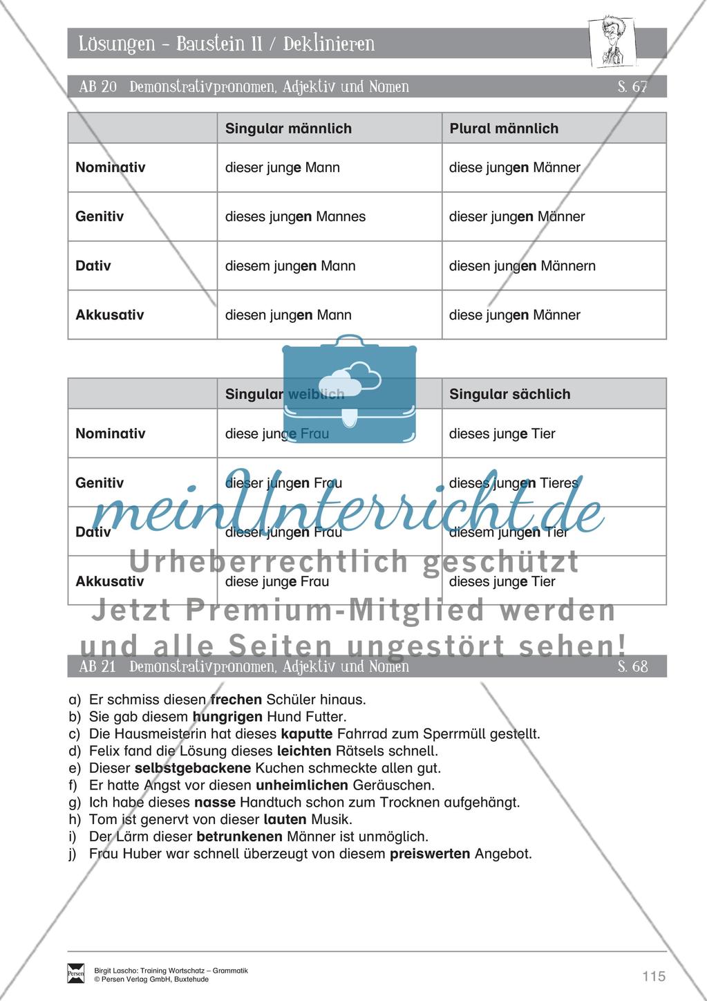 Deutsch als Zweitsprache (DaZ) - Grundfertigkeiten Grammatik: Deklinieren