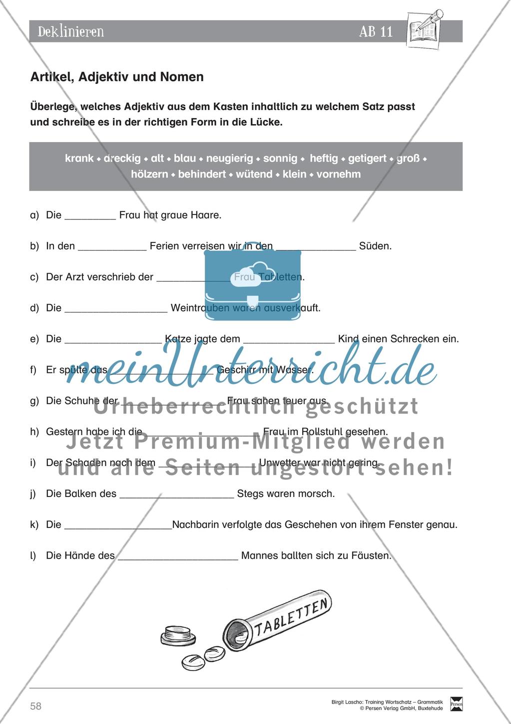 Deutsch als Zweitsprache (DaZ) - Grundfertigkeiten Grammatik: Deklinieren
