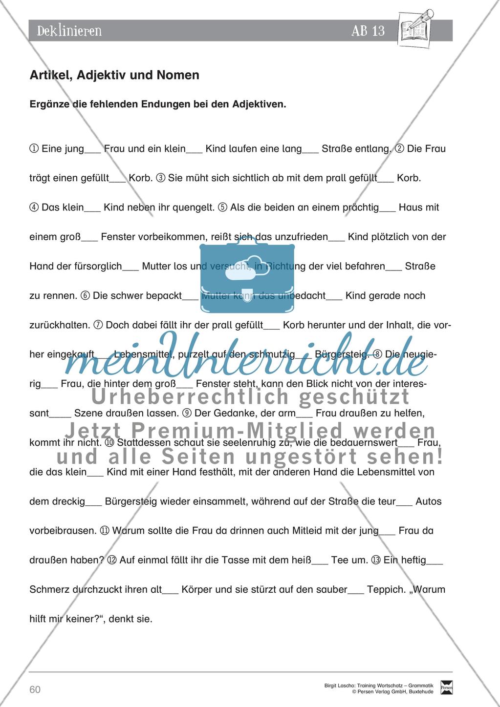 Deutsch als Zweitsprache (DaZ) - Grundfertigkeiten Grammatik: Deklinieren