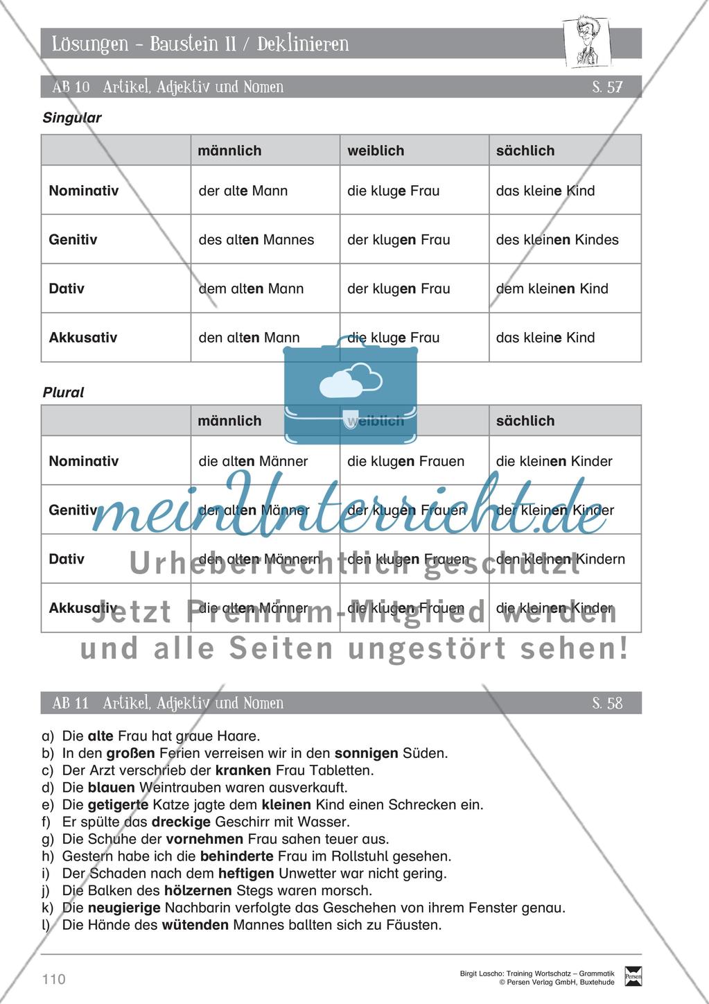 Deutsch als Zweitsprache (DaZ) - Grundfertigkeiten Grammatik: Deklinieren