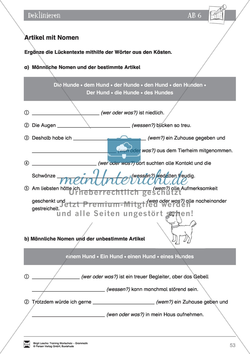 Deutsch als Zweitsprache (DaZ) - Grundfertigkeiten Grammatik: Deklinieren