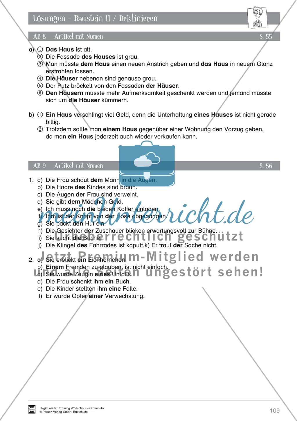 Deutsch als Zweitsprache (DaZ) - Grundfertigkeiten Grammatik: Deklinieren