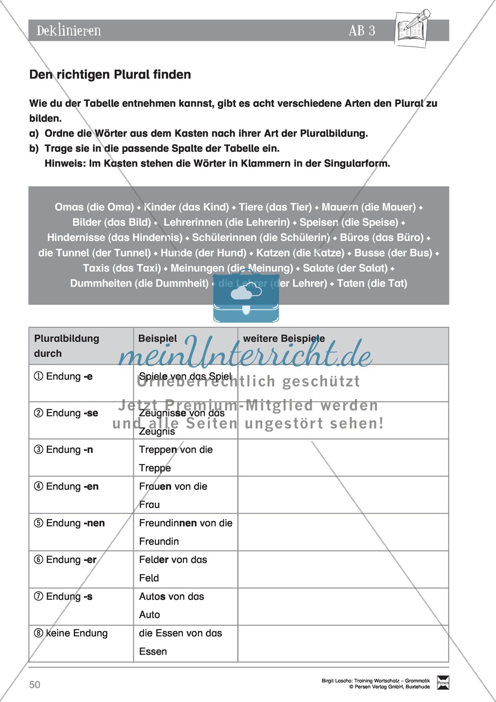 Deutsch als Zweitsprache (DaZ) - Grundfertigkeiten Grammatik: Deklinieren